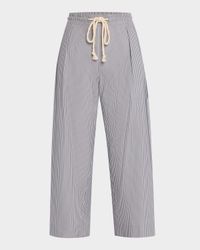 Railroad Stripe Pleated Drawstring Pants