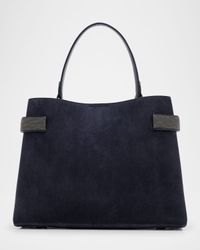 Essense Medium Monili Suede Top-Handle Bag