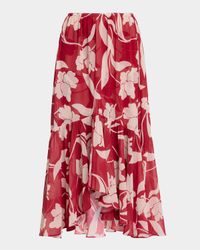 Geena Cherry Flora Chiffon Midi Skirt