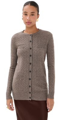 LISA YANG Inda Cashmere Cardigan Truffle 2