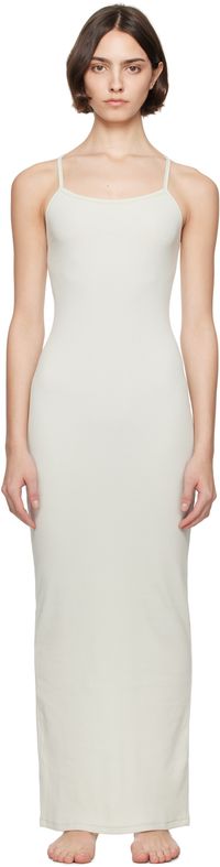 SKIMS Green Cotton Rib Long Cami Maxi Dress