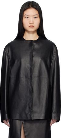 Loulou de Saison Black Atalia Leather Jacket