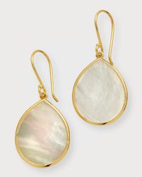 Small Stone Teardrop Earrings in 18K Gold
