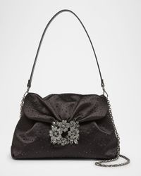 Bouquet Rhinestone Satin Shoulder Bag