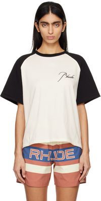 Rhude Off-White & Black Raglan T-Shirt