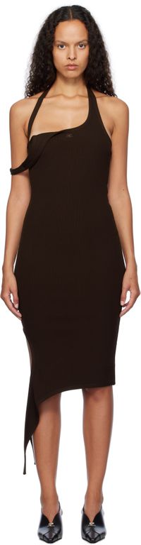 Courrèges Brown Undressed Light Knit Minidress