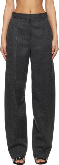 Alexander Wang Pantalon gris à taille haute