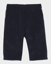 Boy's Logo Patch Corduroy Trousers, Size 6M-3