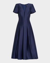 Pleated A-Line Midi Dress