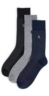 Polo Ralph Lauren 3 Pack Classic Pattern Dress Socks Nvmul (491) One Size