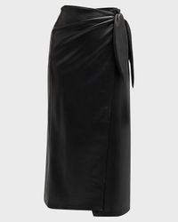 Amas Faux Leather Midi Skirt