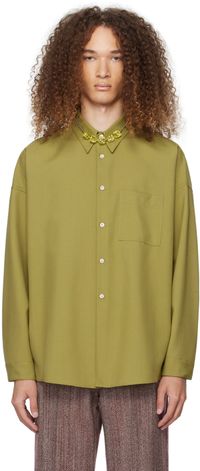 Marni Green Button-Down Shirt