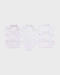 Kid's Picot Pima Cotton 7-Piece Bodysuit Set, Size Newborn-12M