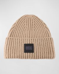 Men's Chunky Rib Knit Beanie Hat