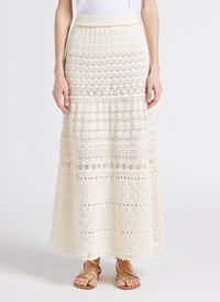 Ba&sh - Jupe taille haute évasée en coton - Taille 3 - Blanc