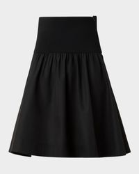 Wide Waistband Cotton Poplin Skirt