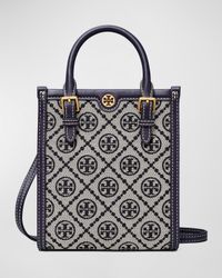Mini T Monogram Jacquard North-South Tote Bag