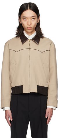 Ernest W. Baker Beige Western Harrington Jacket