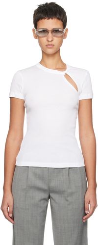Helmut Lang White Asymmetrical Slash T-Shirt