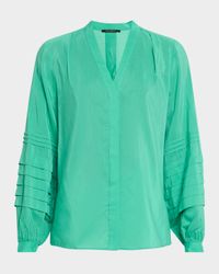 Laguna Pintuck Button-Down Blouse
