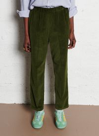 Pomandere - Pantalon carotte en velours de coton - Taille 42 - Vert