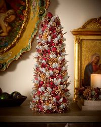 24" Glittering Garnet Tree Christmas Decoration