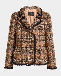 Metallic Tweed Double-Breasted Jacket