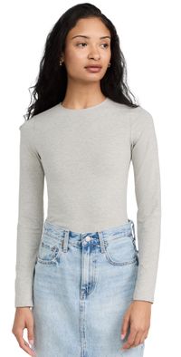 Ambitionist Everyday Classic Long Sleeve Thong Bodysuit White L