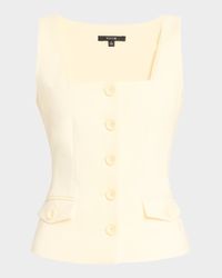 Georgia Scoop-Neck Button-Front Top