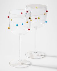 Colorful Beaded Wine Glasses, 16.8 oz. - Set of 2