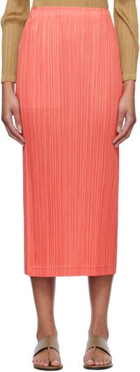 PLEATS PLEASE ISSEY MIYAKE Pink Thicker Bottoms 1 Midi Skirt