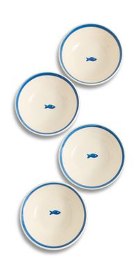 Zafferano Small Bowl Set of 4 Blue One Size