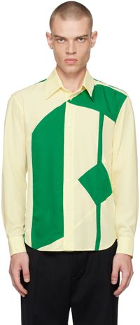 Stefan Cooke Chemise vert et jaune à image