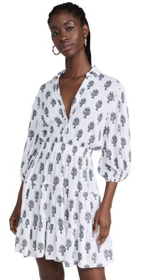 Playa Lucila Collared Dress Blue Print XXL