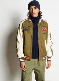 Bombers Original - Blouson ample col teddy en coton - Taille XL - Kaki