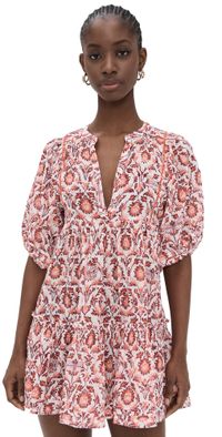 Poupette St Barth Aria Mini Dress Pink Victorian M/L