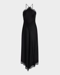 Lucia Lace Satin Halter Midi Dress
