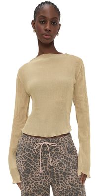 Lioness Ford Long Sleeve Top Beige XS