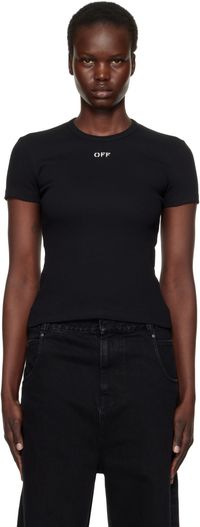 Off-White Black 'Off' Stamp Rib Basic T-shirt