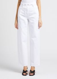 Iro - Jean flare taille haute en coton - Taille 40 - Blanc