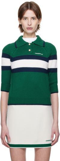 Casablanca Polo contrasté vert et bleu marine