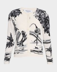 Hector Toile Cashmere Crewneck Cardigan