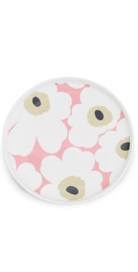 Marimekko Oiva Unikko Plate Off White/Pink/Sand/Charcoal One Size