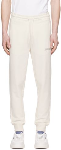 Hugo Pantalon de survêtement blanc cassé à logo brodé