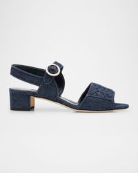 Chambray Vibius Den Buckle-Strap Sandals