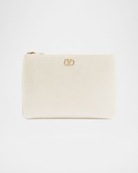 VLOGO Medium Leather Flat Pouch Bag