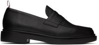 Thom Browne Black Pebble Grain Penny Loafers