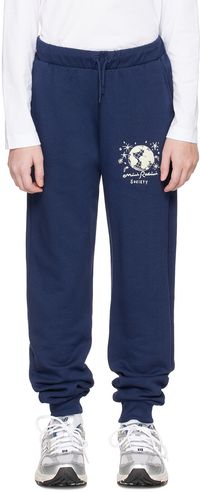 Mini Rodini Enfant | Pantalon de survêtement bleu à broderie Mini Rodini Society