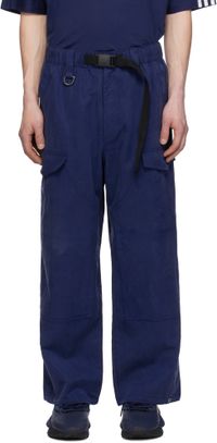 Y-3 Blue Twill Cargo Pants