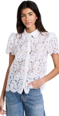 Generation Love Murphy Lace Shirt White XS